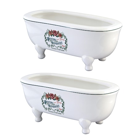 Kingston Brass BATUBDEWD 7-3/4" Miniature Ceramic Double-Ended Bathtub (2-Pieces), Wht BATUBDEWD